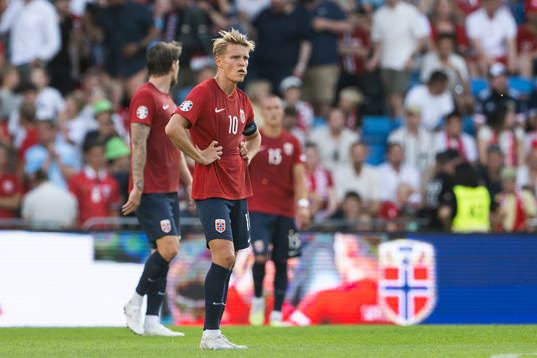 Martin Ødegaard of Norway looks dejected