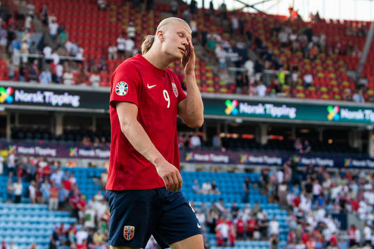 Erling Braut Haaland of Norway looks dejected