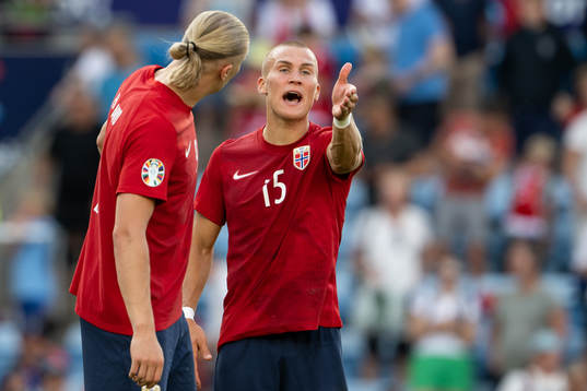 Erling Braut Haaland and Leo Skiri Østigård of Norway