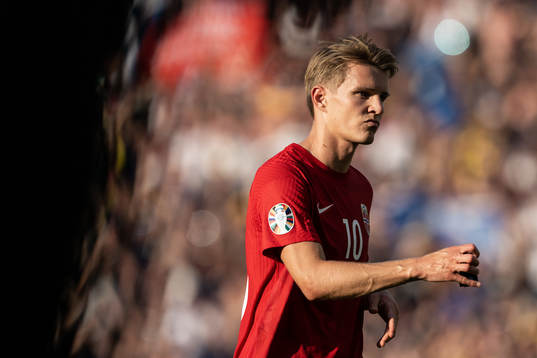 Martin Ødegaard of Norway looks dejected