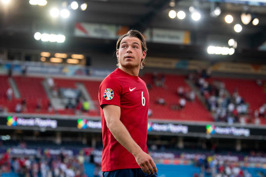 Patrick Berg of Norway looks dejected
