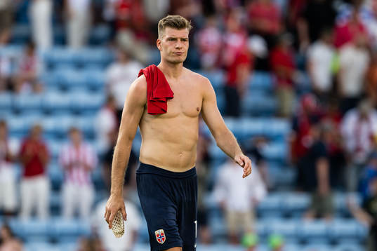 Alexander Sørloth of Norway looks dejected