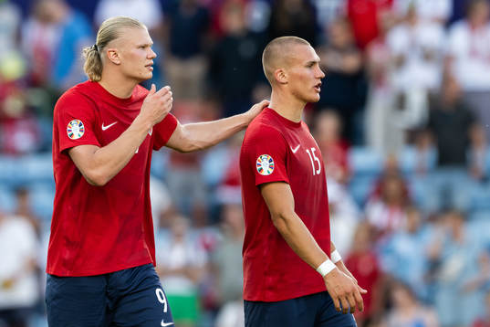 Erling Braut Haaland and Leo Skiri Østigård of Norway