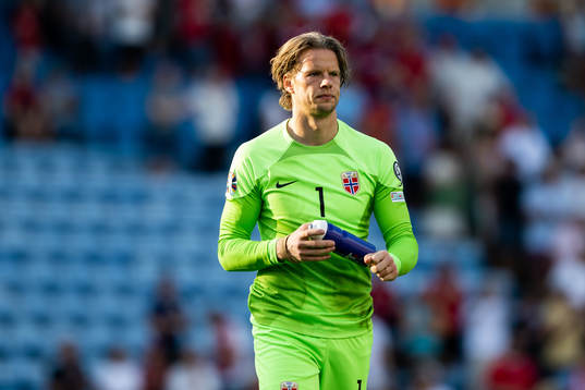 goalkeeper Ørjan Håskjold Nyland of Norway looks dejected
