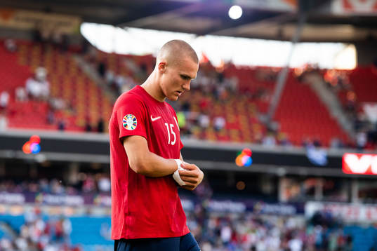 Leo Skiri Østigård of Norway looks dejected