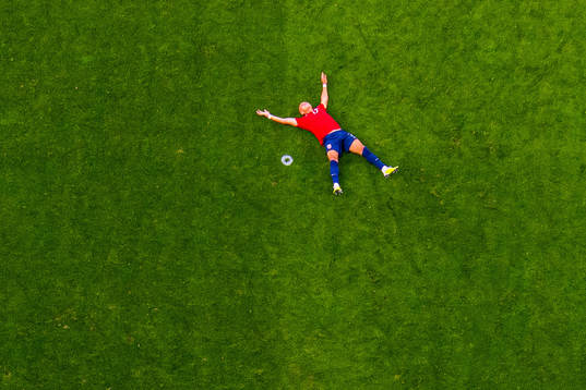 Leo Skiri Østigård of Norway looks dejected