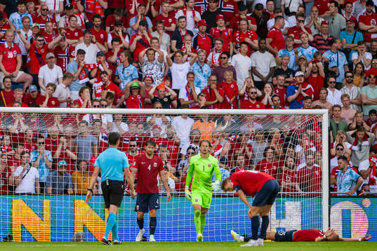 during the UEFA Euro Qualifier football match between
