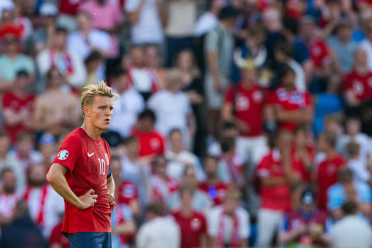 Martin Ødegaard of Norway looks dejected