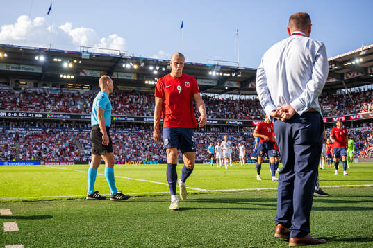 Erling Braut Haaland of Norway at half-time