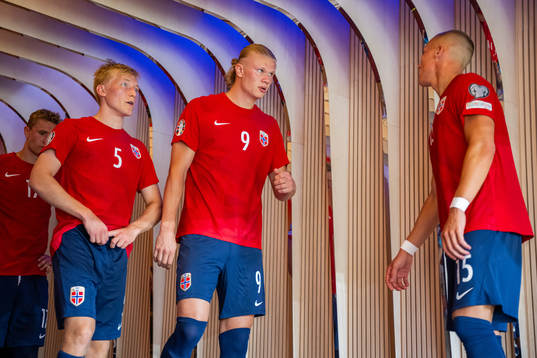 Birger Meling and Erling Braut Haaland of Norway at
