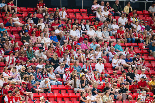 Spectators in the stands at Brann Stadion