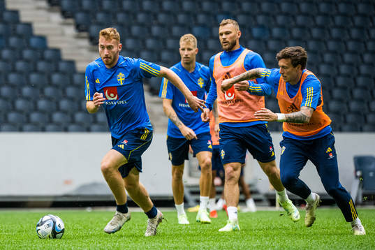 Dejan Kulusevski and Victor Nilsson Lindelöf of the