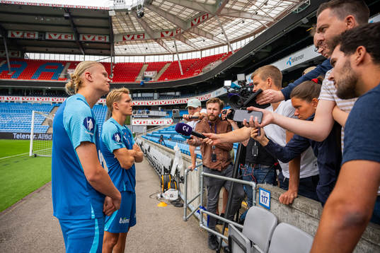 Erling Braut Haaland and Martin Ødegaard of the Norwegian