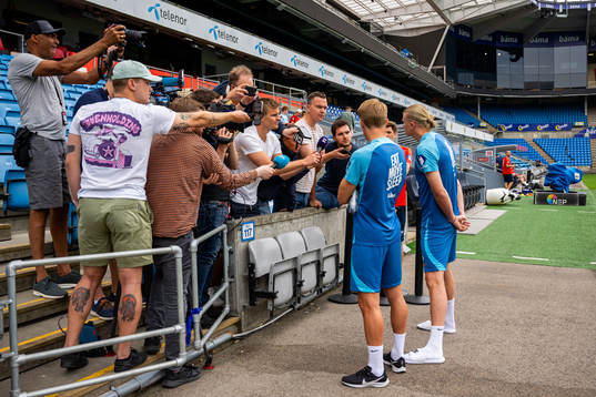 Erling Braut Haaland and Martin Ødegaard of the Norwegian