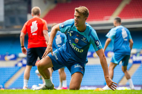 Kristoffer Ajer of the Norwegian national football team