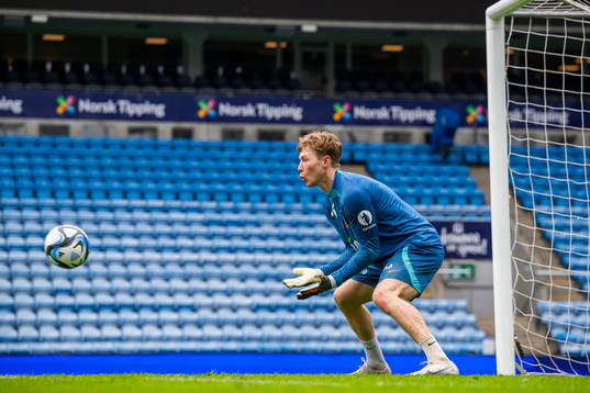 Goalkeeper Mathias Dyngeland of the Norwegian national