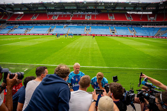 Erling Braut Haaland and Martin Ødegaard of the Norwegian