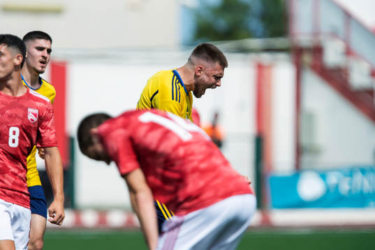 Tim Prica of Sweden reacts