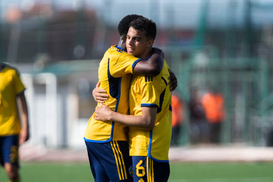 Yasin Ayari of Sweden celebrates