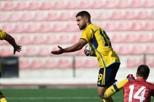 Omar Faraj of Sweden celebrates