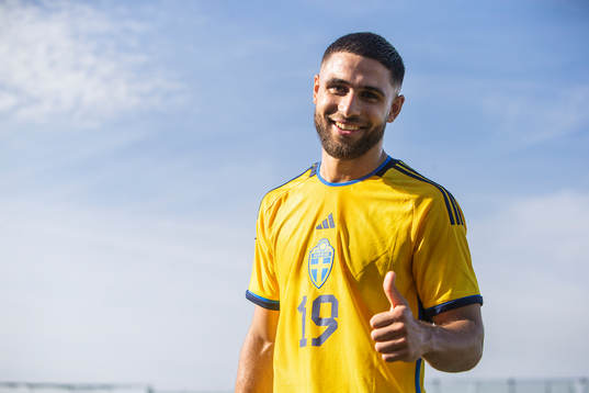 Omar Faraj of Sweden celebrates