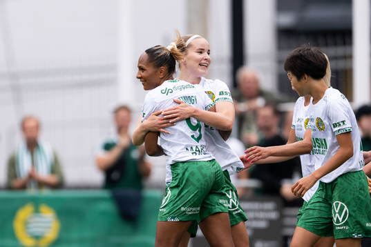 Hammarbys Madelen Janogy jublar med Eva Nyström