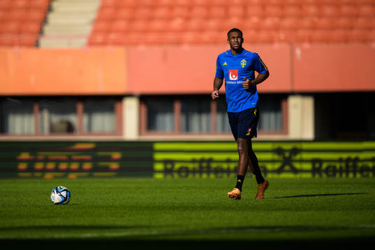 Isak Hien of the Swedish national football team at a