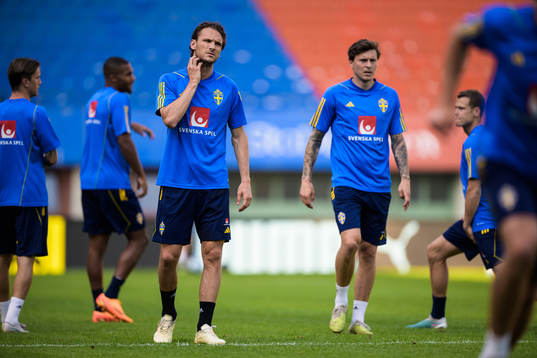 Albin Ekdal of the Swedish national football team at a