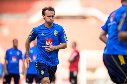 Hjalmar Ekdal of the Swedish national football team at a