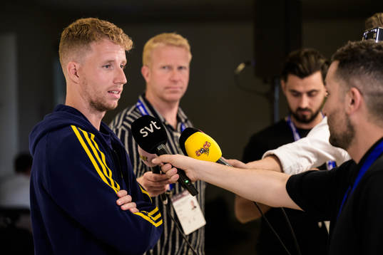 Samuel Gustafson of the Swedish national football team