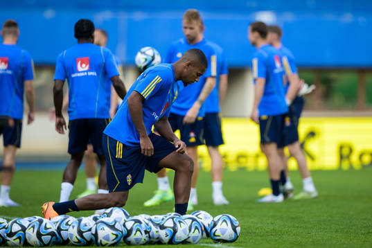 Isak Hien of the Swedish national football team at a