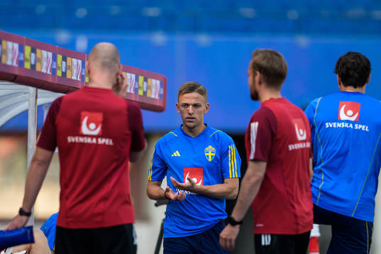 Jesper Karlsson of the Swedish national football team at a