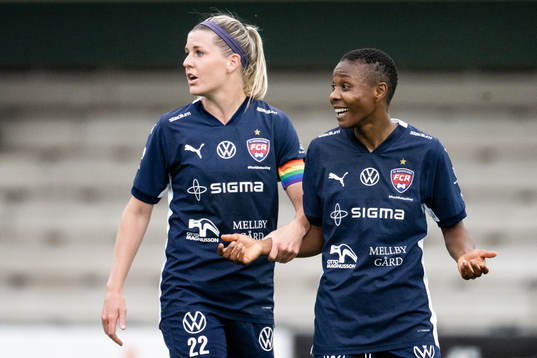 FC Rosengårds Olivia Schough och Halimatu Ibrahim Ayinde