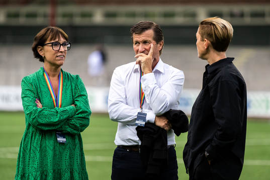 FC Rosengårds klubbchef Jenny Damgaard, ordförande Håkan
