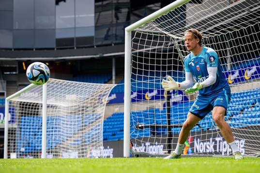 Goalkeeper Ørjan Håskjold Nyland of the Norwegian
