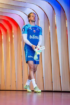 Goalkeeper Ørjan Håskjold Nyland of the Norwegian