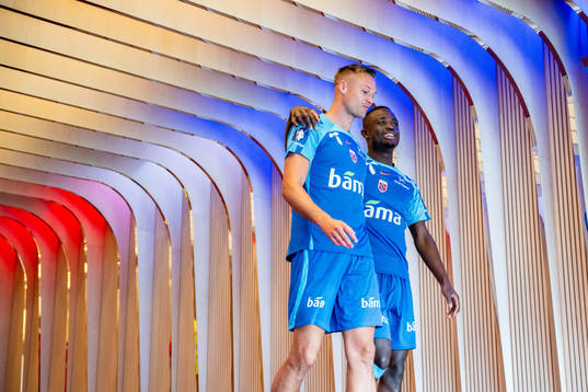 Stian Gregersen and Brice Wembangomo of the Norwegian