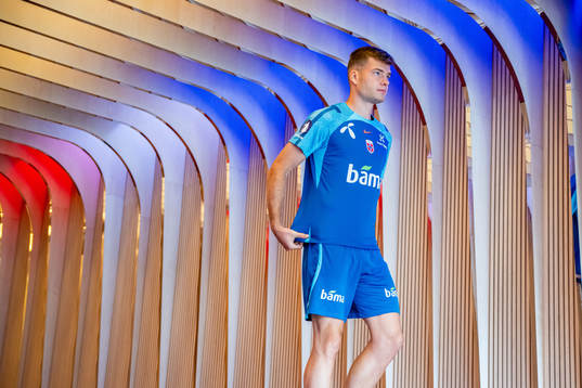 Alexander Sørloth of the Norwegian national football team