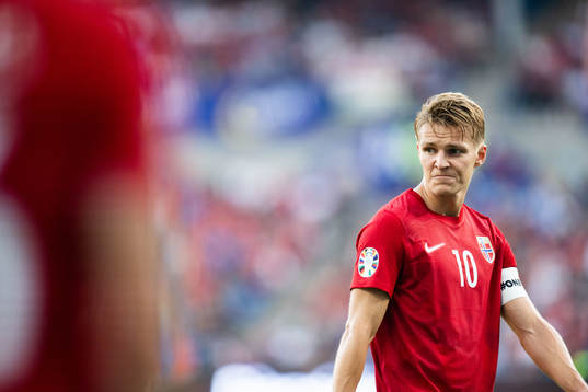 Martin Ødegaard of Norway looks dejected