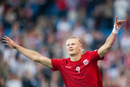 Erling Braut Haaland of Norway celebrates