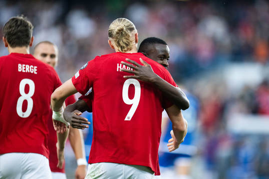 Erling Braut Haaland of Norway celebrates with Brice