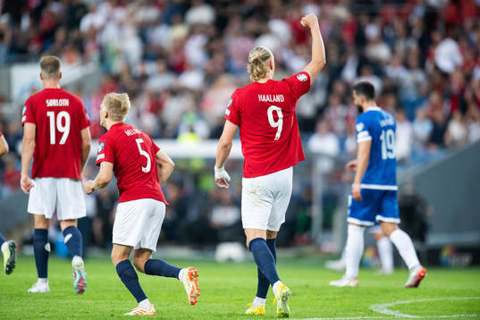 Erling Braut Haaland of Norway celebrates