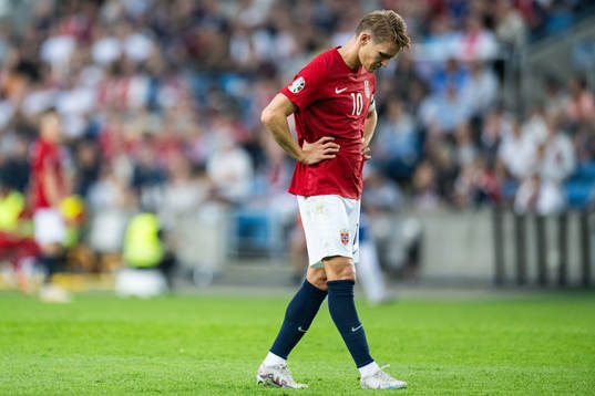 Martin Ødegaard of Norway looks dejected