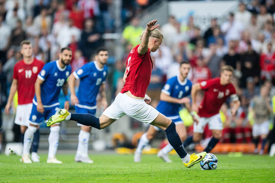 Erling Braut Haaland of Norway scores 2-0