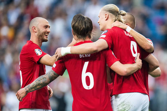 Erling Braut Haaland of Norway celebrates with Fredrik