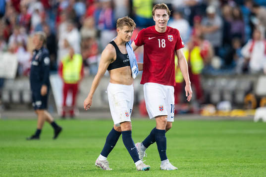 Martin Ødegaard and Kristian Thorstvedt of Norway