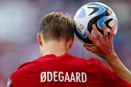 Martin Ødegaard of Norway with the matchball
