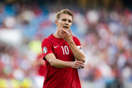 Martin Ødegaard of Norway reacts