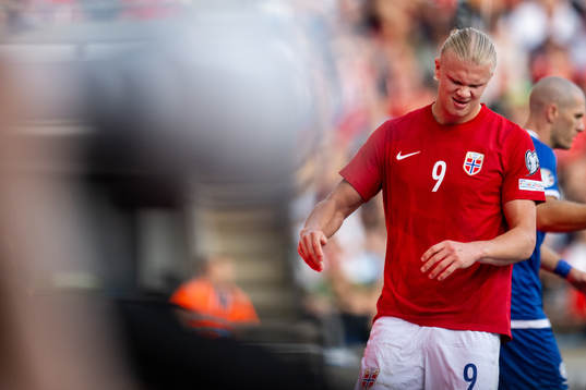Erling Braut Haaland of Norway reacts