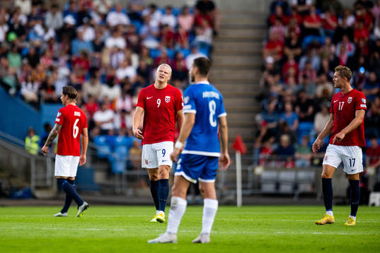 Erling Braut Haaland of Norway reacts